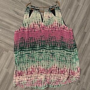 Sleeveless Top - Pink and Green